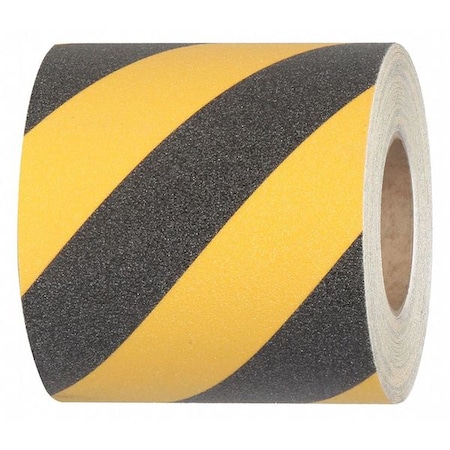 Commercial Grade Anti Slip Grit Roll Aluminum Oxide, Adhesive: Acrylic Black/Yellow, 6