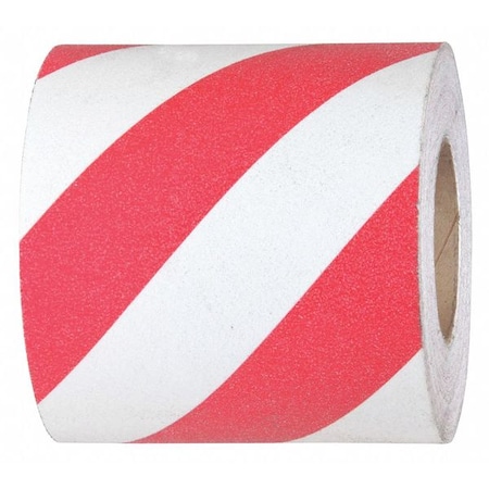 Anti Slip Grit Tape Roll Aluminum Oxide, Adhesive: Acrylic Red/White, 6