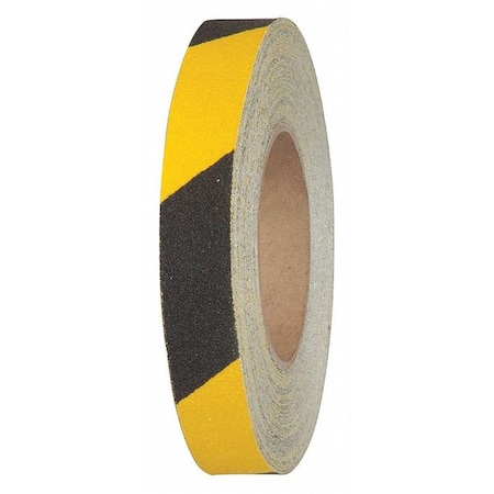 Commercial Grade Anti Slip Grit Roll Aluminum Oxide, Adhesive: Acrylic Black/Yellow, 1