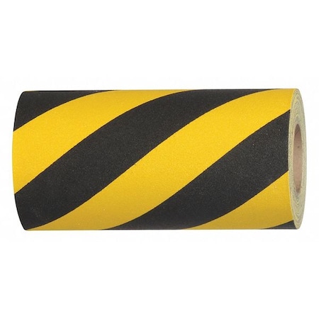 Commercial Grade Anti Slip Grit Roll Aluminum Oxide, Adhesive: Acrylic Black/Yellow, 12