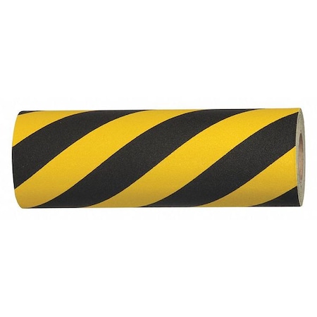 Commercial Grade Anti Slip Grit Roll Aluminum Oxide, Adhesive: Acrylic Black/Yellow, 18