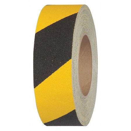 Commercial Grade Anti Slip Grit Roll Aluminum Oxide, Adhesive: Acrylic Black/Yellow, 2