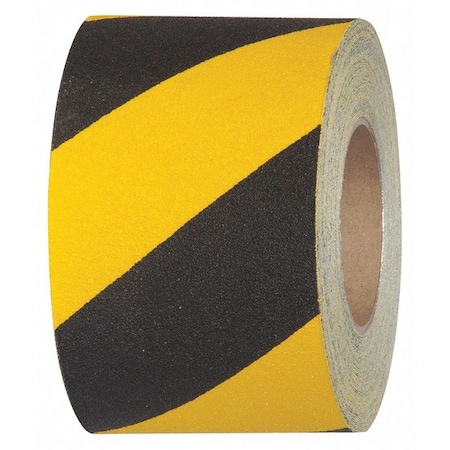 Commercial Grade Anti Slip Grit Roll Aluminum Oxide, Adhesive: Acrylic Black/Yellow, 4