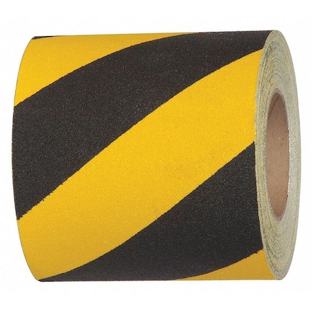 Commercial Grade Anti Slip Grit Roll Aluminum Oxide, Adhesive: Acrylic Black/Yellow, 6