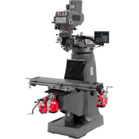 Jet JTM-4VS Milling Machine W/3-Axis Newall DP700 DRO Knee X Y & Z-Axis Powerfeeds 3 HP JT9-690093