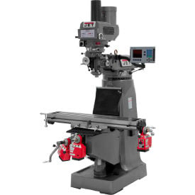 JTM-4VS Mill With 3-Axis ACU-RITE 300S DRO (Knee) With X Y and Z-Axis Powerfeeds and Power Draw Bar JT9-690430