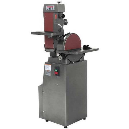 Belt and Disc Sander, 1 1/2 hp, 12 in Disc Dia, 1960 RPM Disc Speed, Corded, 230 V V MPN:414552
