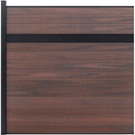 Estate 6'W x 6'H Black Rose Aluminum/Composite Horizontal Fence-Adder Section-IN GROUND EF EG1226