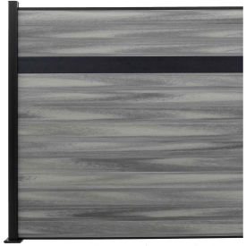 Estate 6'W x 6'H Oxford Grey Aluminum/Composite Horizontal Fence Adder Section - SURFACE MOUNT EF ES1206