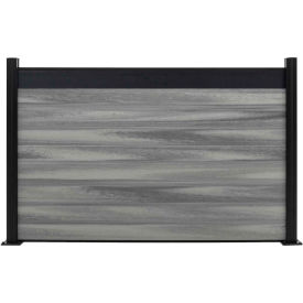 Estate 6'W x 4'H Oxford Grey Aluminum/Composite Horizontal Fence - Starter Section-SURFACE MOUNT EF ES2204
