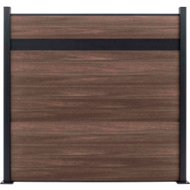 Estate 6'W x 6'H King Cedar Aluminum/Composite Horizontal Fence - Starter Section-SURFACE MOUNT EF ES2216