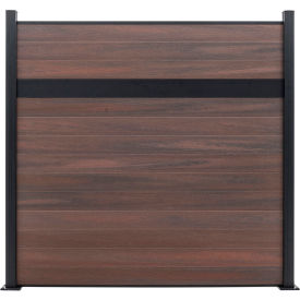 Estate 6'W x 6'H Black Rose Aluminum/Composite Horizontal Fence - Starter Section-SURFACE MOUNT EF ES2226