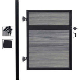 Estate 4'W x 6'H Oxford Grey Aluminum/Composite Adjustable Single Fence Gate Kit - IN GROUND ONLY EF ET1206