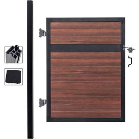 Estate 4'W x 6'H Black Rose Aluminum/Composite Adjustable Single Fence Gate Kit - IN GROUND ONLY EF ET1226
