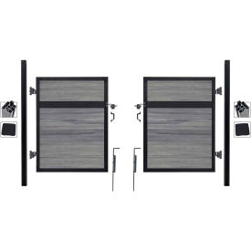 Estate 10'W x 6'H Oxford Grey Aluminum/Composite Adjustable Fence Double Gate Kit- IN GROUND ONLY EF ET2206