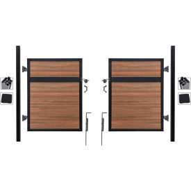 Estate 10'W x 6'H King Cedar Aluminum/Composite Adjustable Fence Double Gate Kit -IN GROUND ONLY EF ET2216