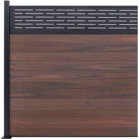 Lattice Top 6'W x 6'H Black Rose Aluminum/Composite Horizontal Fence Adder Section - SURFACE MT EF LS1226
