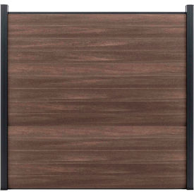 Full Composite 6'W x 6'H King Cedar Aluminum/Composite Horizontal Fence Starter Section- IN GROUND EF UG2216