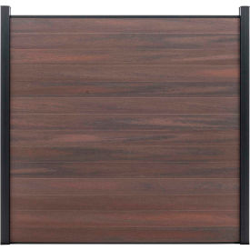Full Composite 6'W x 6'H Black Rose Aluminum/Composite Horizontal Fence Starter Section- IN GROUND EF UG2226