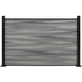 Full Composite 6'Wx 4'H Oxford Grey Aluminum/Composite Horizontal Fence- Starter Section-SURFACE MT EF US2204