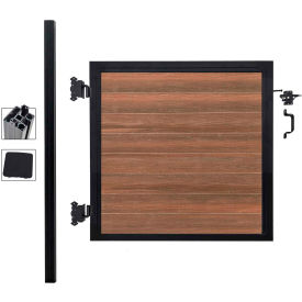 Full Composite 4'W x 4'H King Cedar Aluminum/CompositeAdjustable Single Gate Kit-IN GROUND ONLY EF UT1214