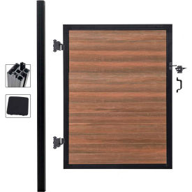 Full Composite 4'W x 6'H King Cedar Aluminum/Composite Adjustable Fence Gate Kit - IN GROUND ONLY EF UT1216