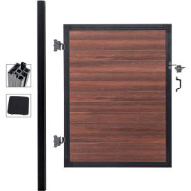 Full Composite 4'W x 6'H Black Rose Aluminum/Composite Adjustable Single Gate Kit-IN GROUND ONLY EF UT1226