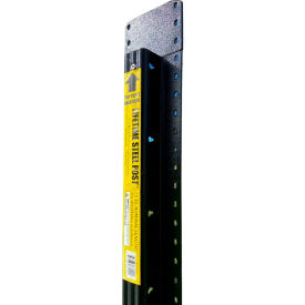 Lifetime Steel Post® Powder Coated Black Steel Metal Fence Post with Top Plate 4