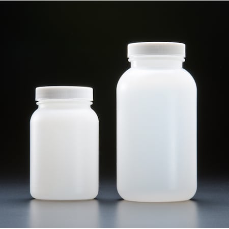 Precleaned 16oz (500mL) HDPE Wide Mouth Jar, 53-400mm Thread, PK12 MPN:9-203-2