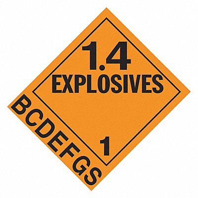 Explosives Placard Division 1.4B-1.4S MPN:3652