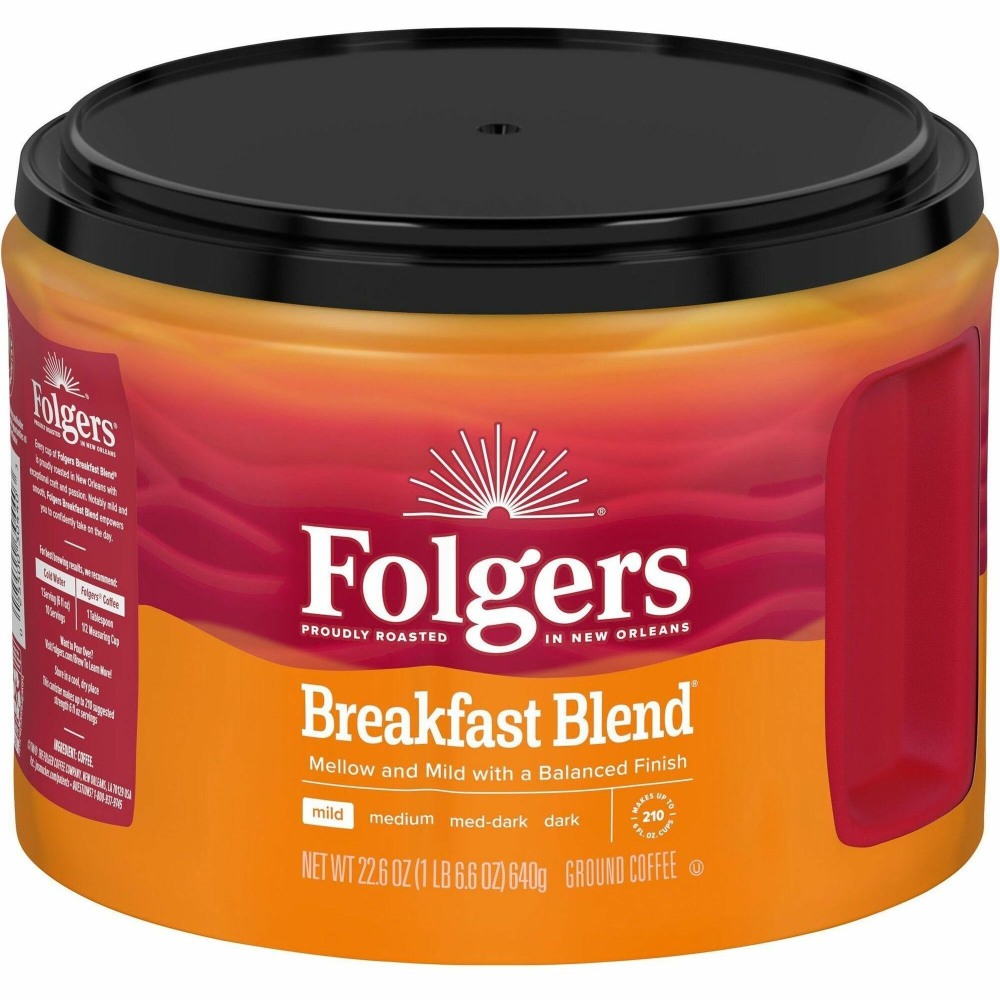 Folgers Ground Breakfast Blend Coffee - Mild - 22.6 oz Per Canister - Ground - Breakfast Blend - 1 Each MPN:30440