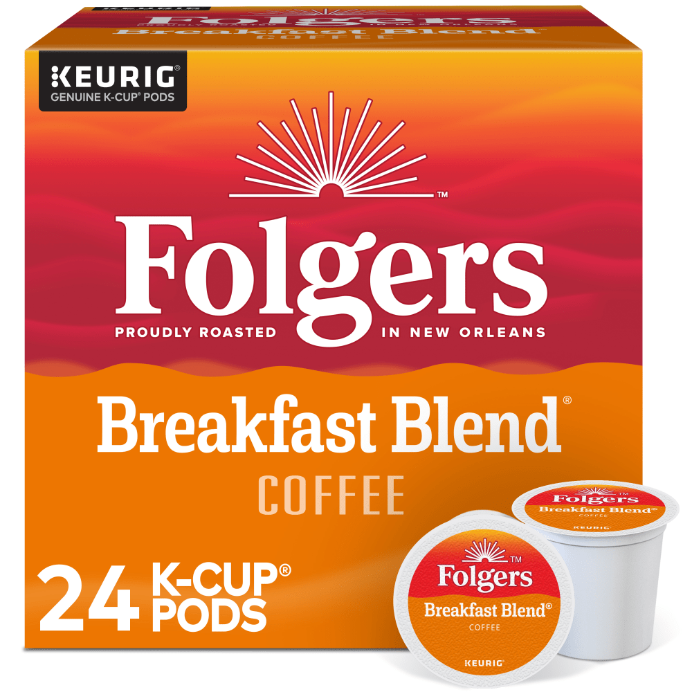 Folgers K-Cup Breakfast Blend Coffee K-Cup Pods - Compatible with Keurig K-Cup Brewer - Light/Mild - 24 K-Cup - 24 / Box MPN:3451