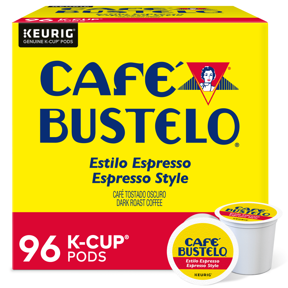 Cafe Bustelo Keurig Caf Bustelo Single Serve Pods, Espresso Roast, Classic, Box Of 24 Pods, Case Of 4 Boxes MPN:5000204164CA