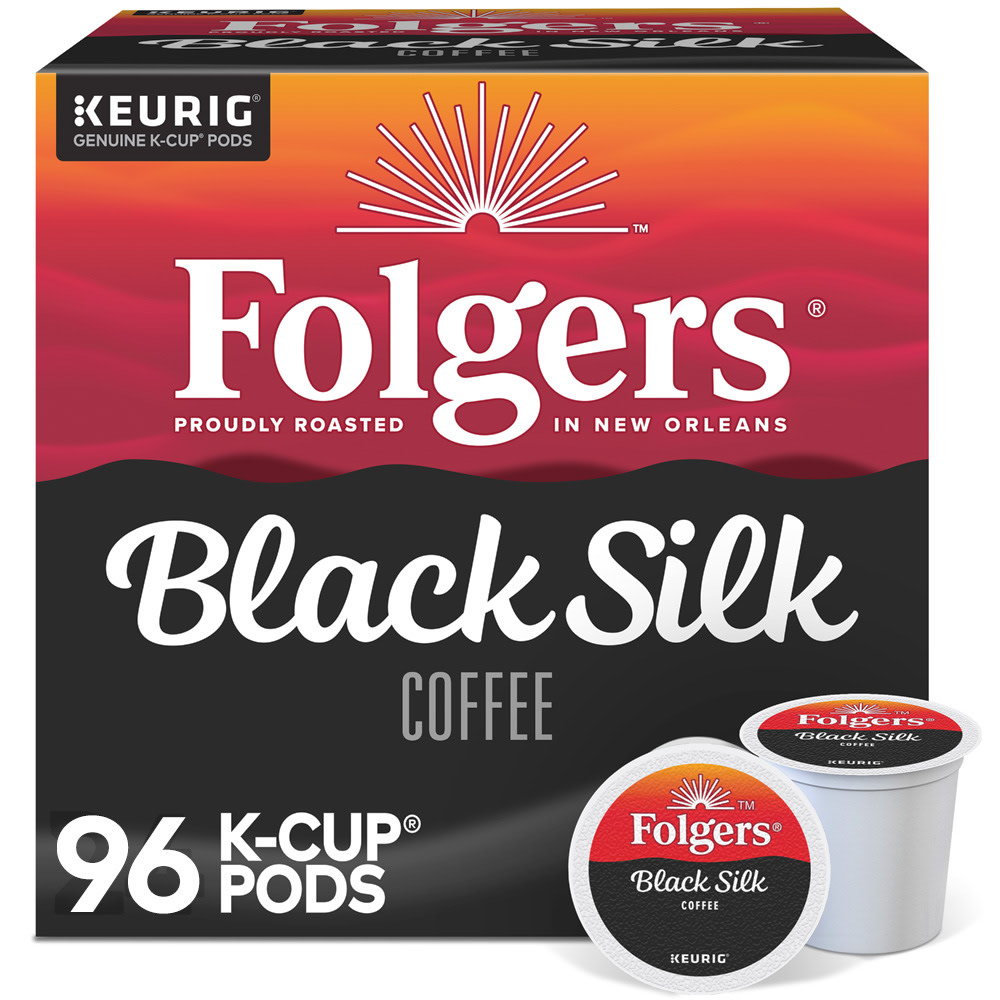 Folgers Black Silk Coffee Keurig Single Serve K-Cup Pods, Dark Roast, 24 Pods Per Pack, Case Of 4 Packs MPN:5000368733