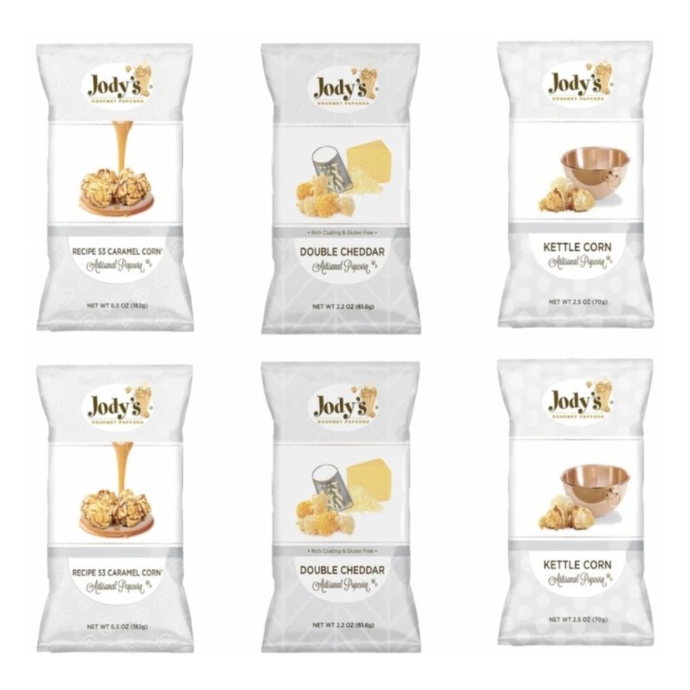 Jodys Popcorn Best Sellers Variety Popcorn, 2.2 Oz, Pack Of 6 Bags MPN:BESTSELLER-BOX-6