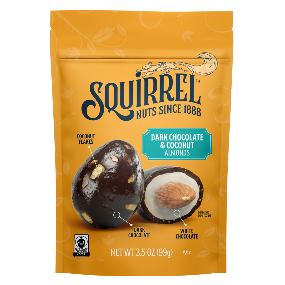 Squirrel Brands Dark Chocolate Coconut Almonds, 3.5 Oz, Total Qty 6 MPN:03577-FT