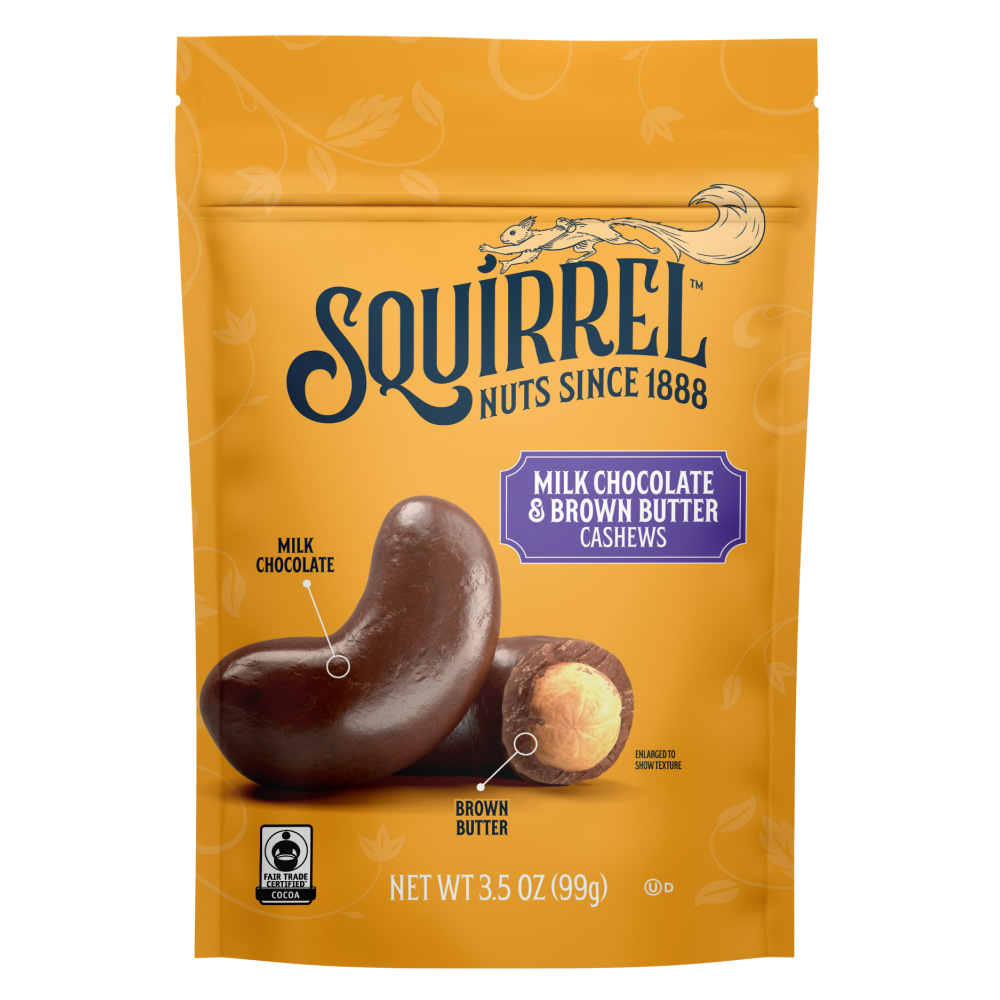 Squirrel Brand Brown Butter Milk Chocolate Cashews, 3.5 Oz, Total Qty 6 MPN:03578-FT