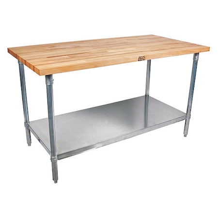 Table, Maple Bakers, Caster, Shelf, 120