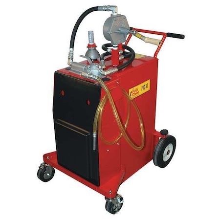 Fuel Caddy, Steel, 30 gal, Gasoline, Two-Way Manual Pump, 4-Way Valve, Integral Filter System MPN:FC-P30-UL