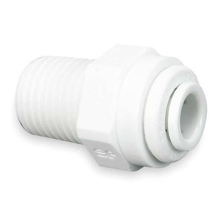 Fitting, Straight, Acetal, PushFit 1/4 in, MNPT 1/4 in, PK10 MPN:CI010822W-PK10
