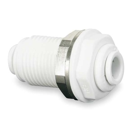 Push-Fit Union Fitting, 1/4 in Tube Size, Acetal, White, 10 PK MPN:CI1208W-PK10