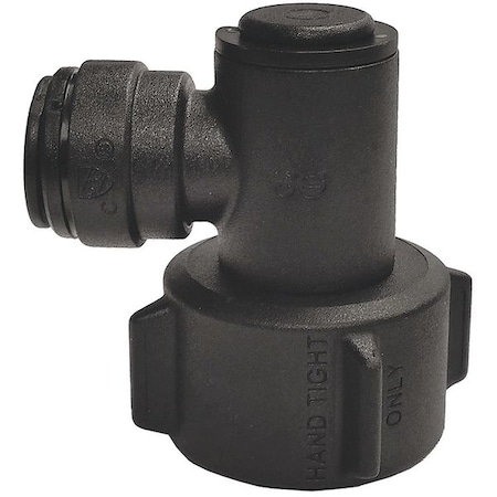 Push-Fit Elbow Fitting, 3/8 in Tube Size, Plastic, Black, 5 PK MPN:NC2723