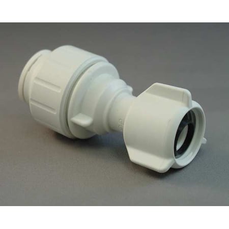 Push-Fit Adapter Fitting, 1/2 in Tube Size, Plastic, White MPN:PEISTC2034