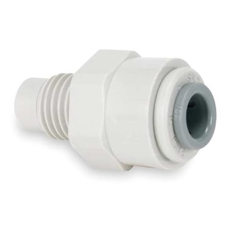 Push-Fit Adapter Fitting, 1/4 in Tube Size, Acetal, Gray, 10 PK MPN:PI0108F4S-PK10