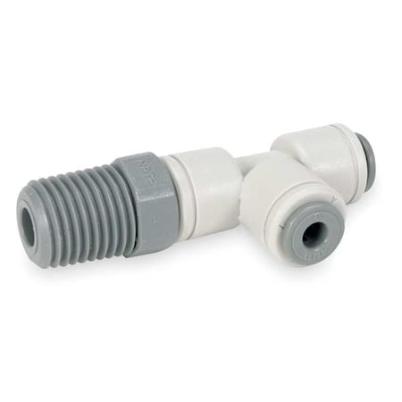 Push-Fit Tee Fitting, 3/8 in Tube Size, Acetal, Gray, 10 PK MPN:PI111223S-PK10