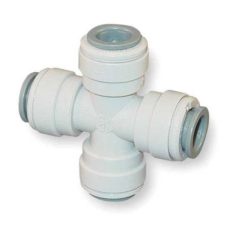 Push-Fit Cross Fitting, 3/8 in Tube Size, Acetal, Gray, 10 PK MPN:PI4712S-10PK