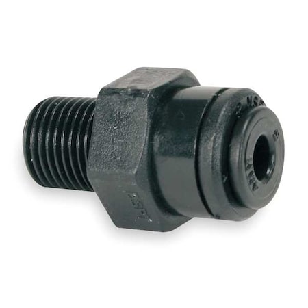 Push-Fit Adapter Fitting, 5/32 in Tube Size, Acetal, Black, 10 PK MPN:PM010402E-PK10
