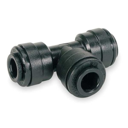 Push-Fit Tee Fitting, 1/4 in Tube Size, Acetal, Black, 10 PK MPN:PM0206E-PK10