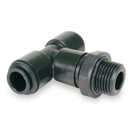 Push-Fit Tee Fitting, 5/16 in Tube Size, Acetal, Black, 10 PK MPN:PM100801E-PK10