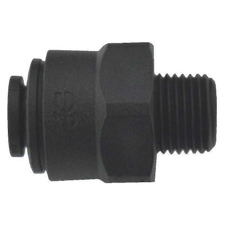 Push-Fit Adapter Fitting, 1/4 in Tube Size, Polypropylene, Black, 10 PK MPN:PP010821E
